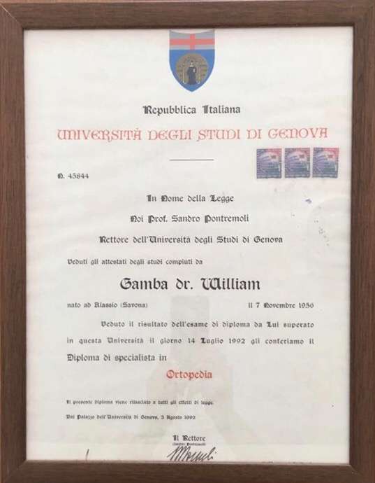 Diploma di Specializzazione in Ortopedia